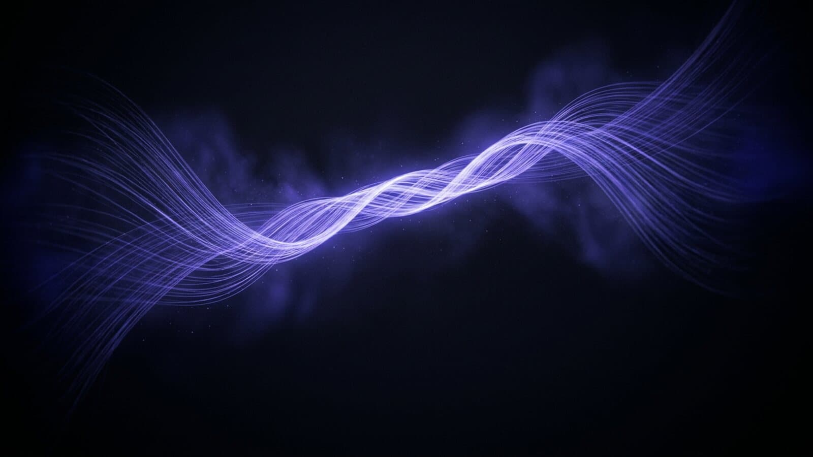 Abstract graphic: a braided filament of light spun from finer threads