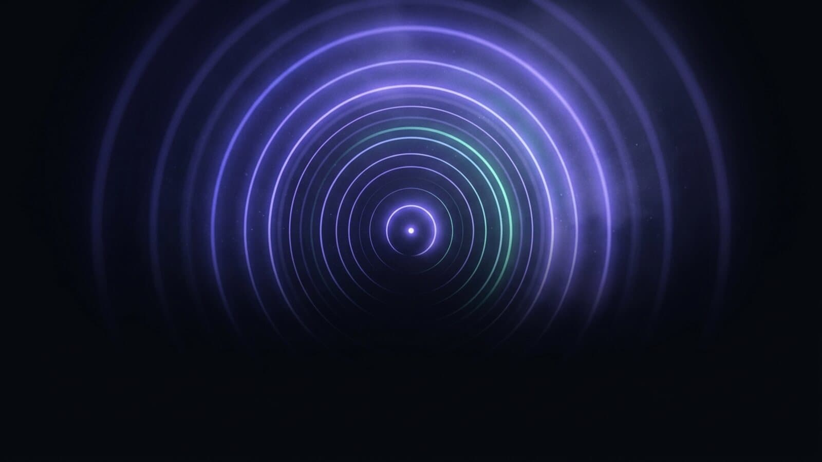 Abstract graphic: concentric rings of light expanding from a single point
